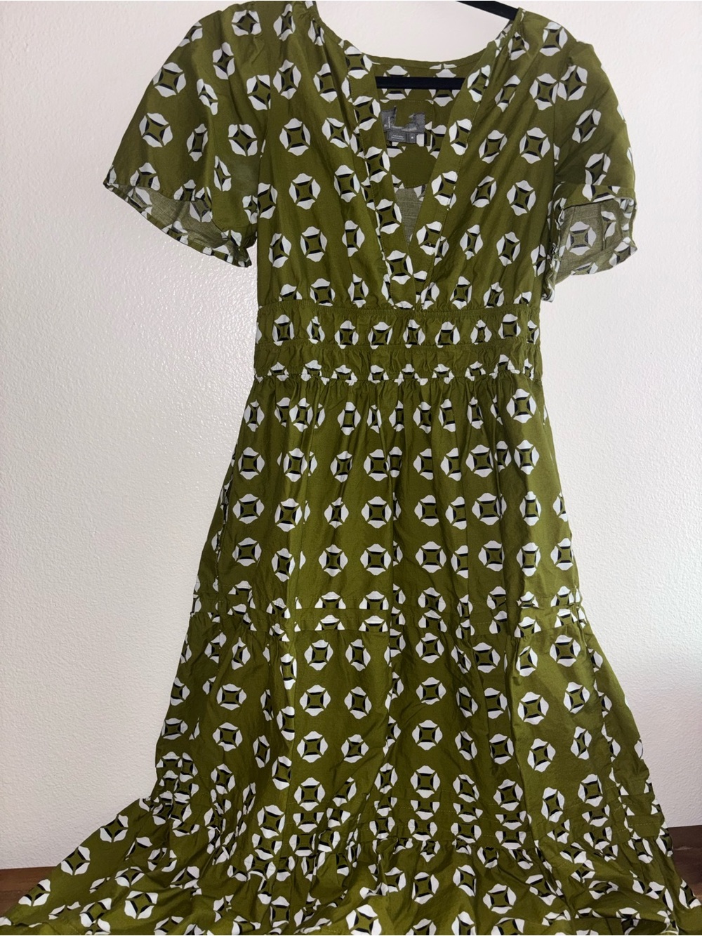 Anthropologie Olive Green Printed Maxi Dress - Picture 3 of 5